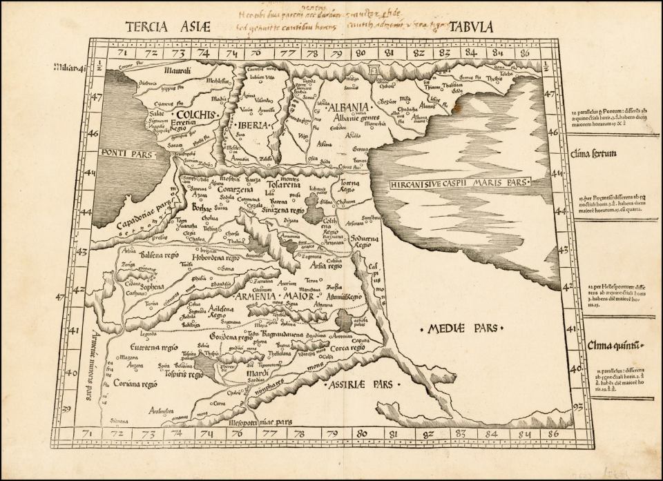 Карта Армении XVI век